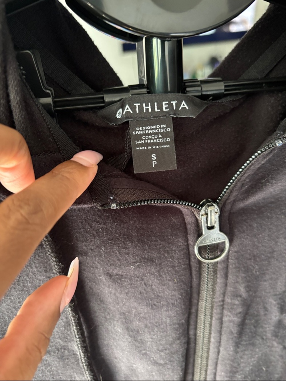 Athleta Black Full-Zip Hooded Jacket - Picture 2 of 9